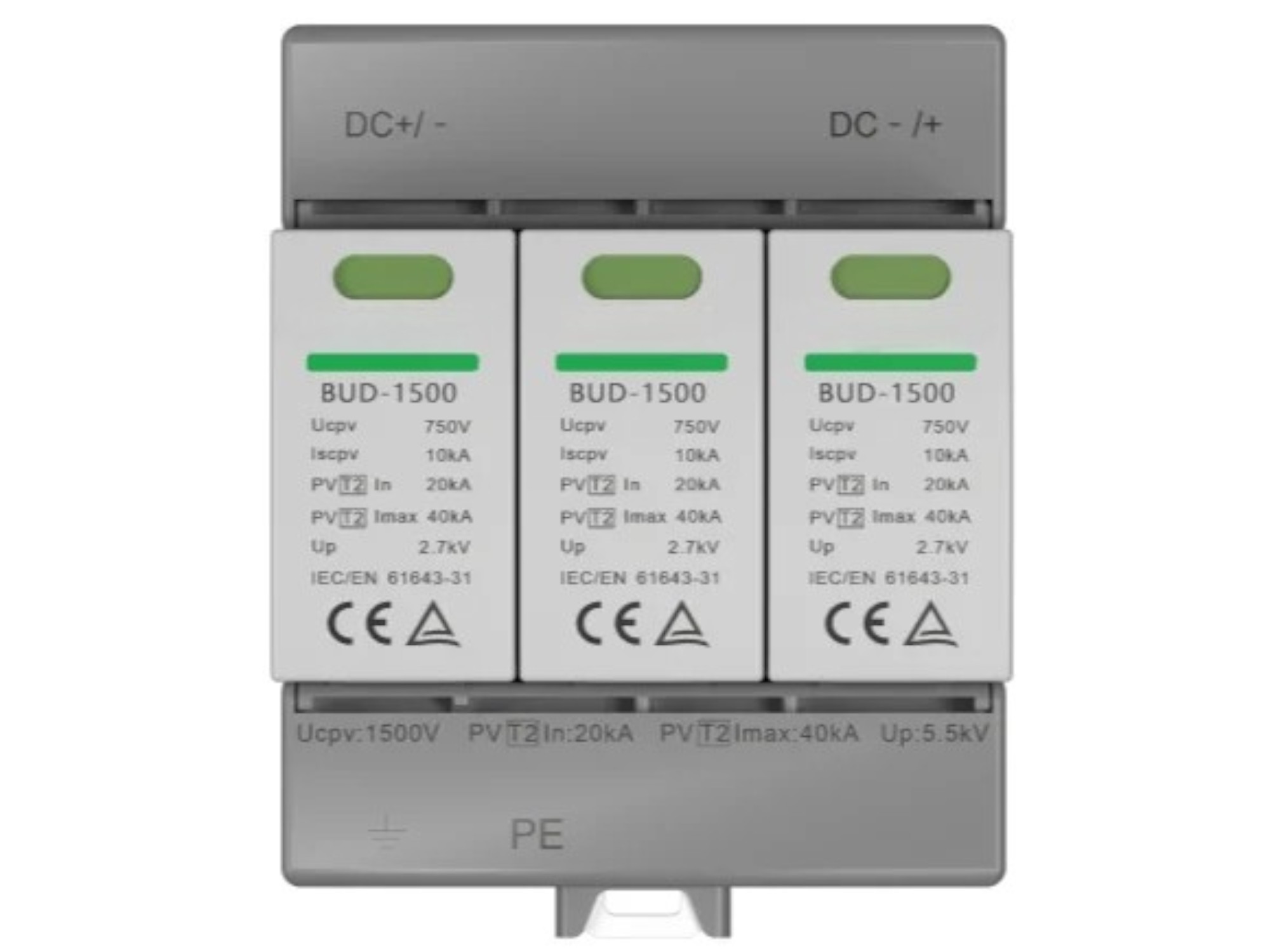 1500 V DC Type 2 PV Surge -suojauslaite | IEC/EN 61643-31: 2018