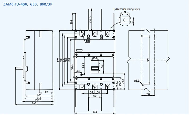 AC800V MCCB 400A Molded Case Circuit Breaker