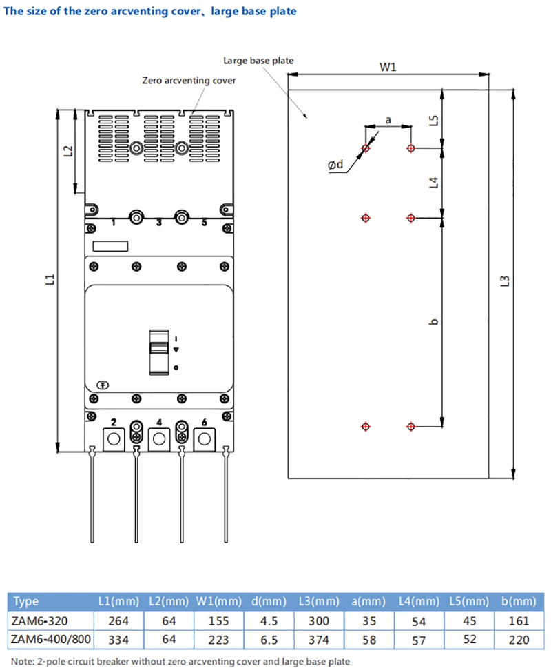 AC800V MCCB 250A Circuit Breaker